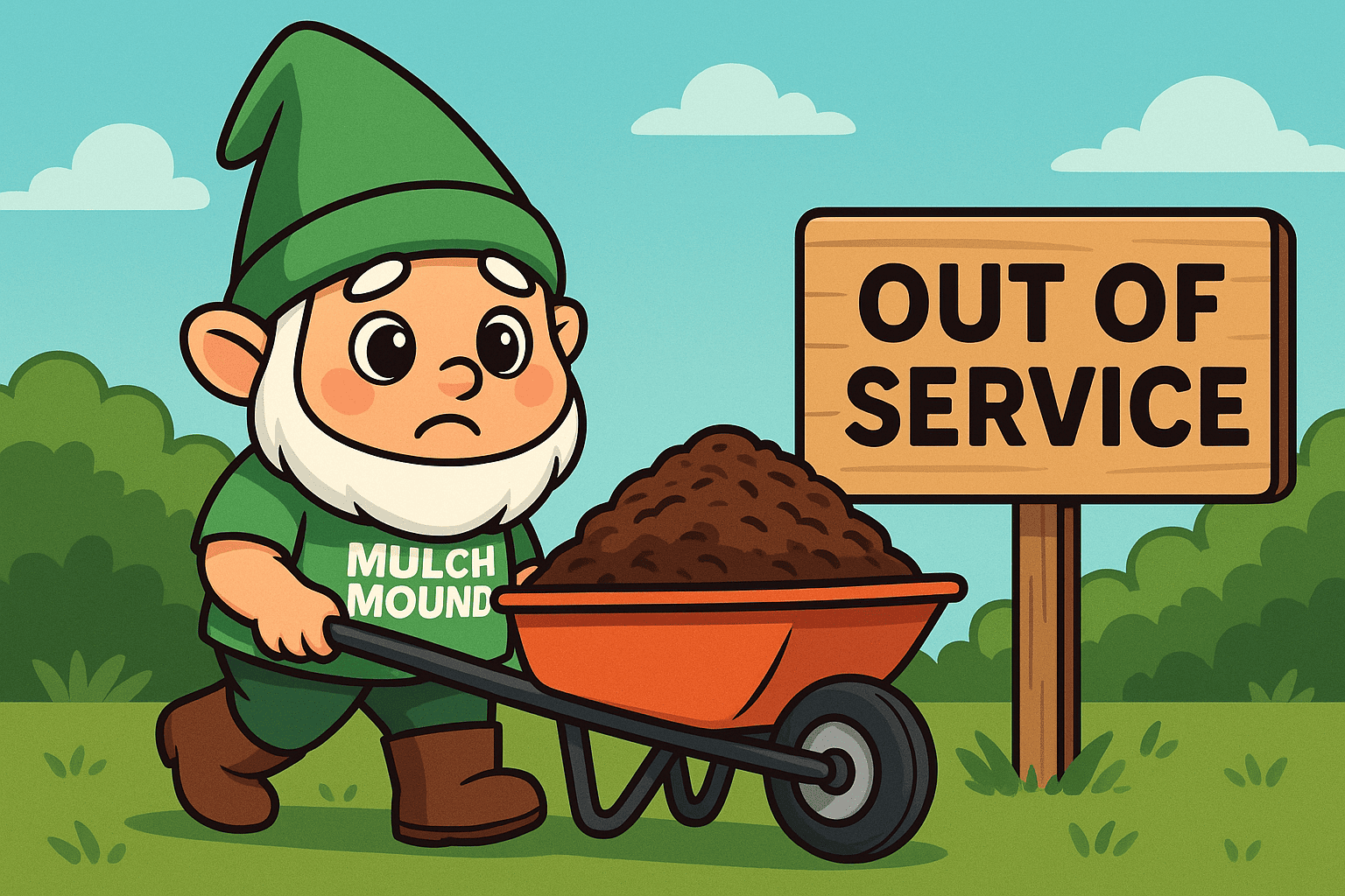 Sad gnome in unserviced area