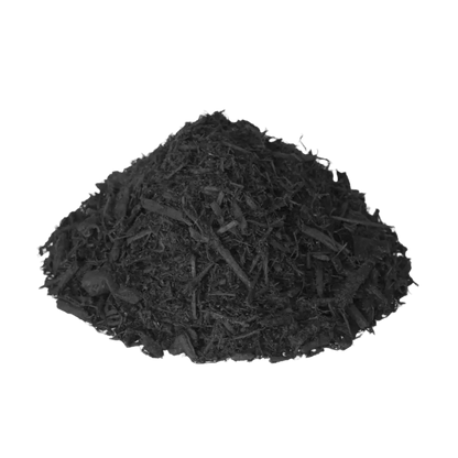 Dyed Black, Double Shredded Mulch - Mulch Mound